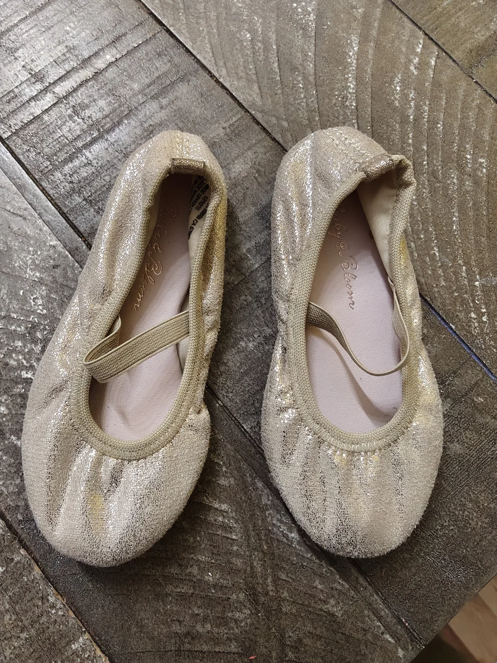 Glittery Gold Ballet Flats